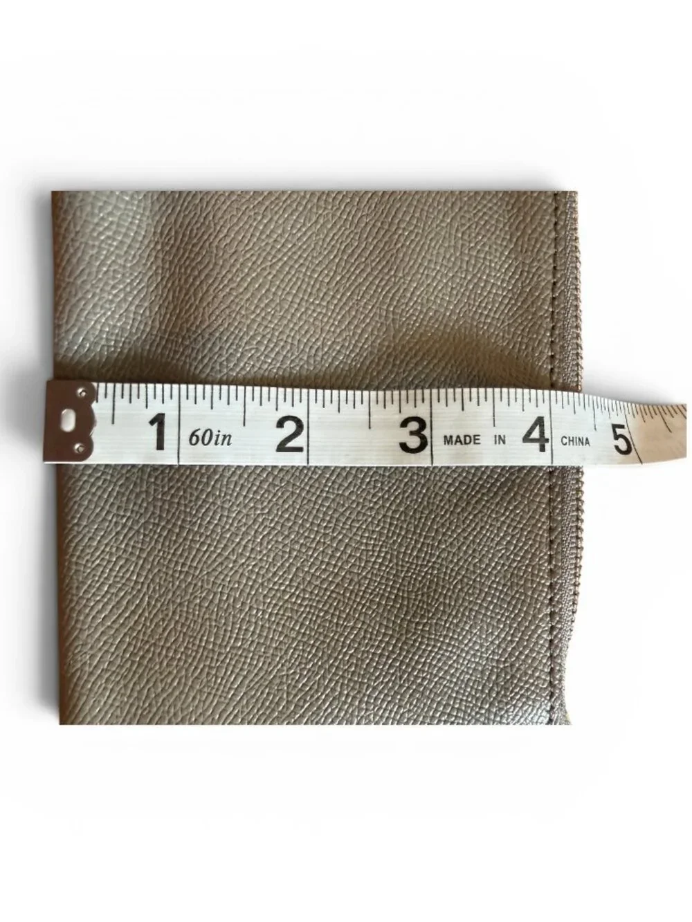 Coach Light Grey Pebbled Leather Wristlet Zip Pouch Wallet Clutch